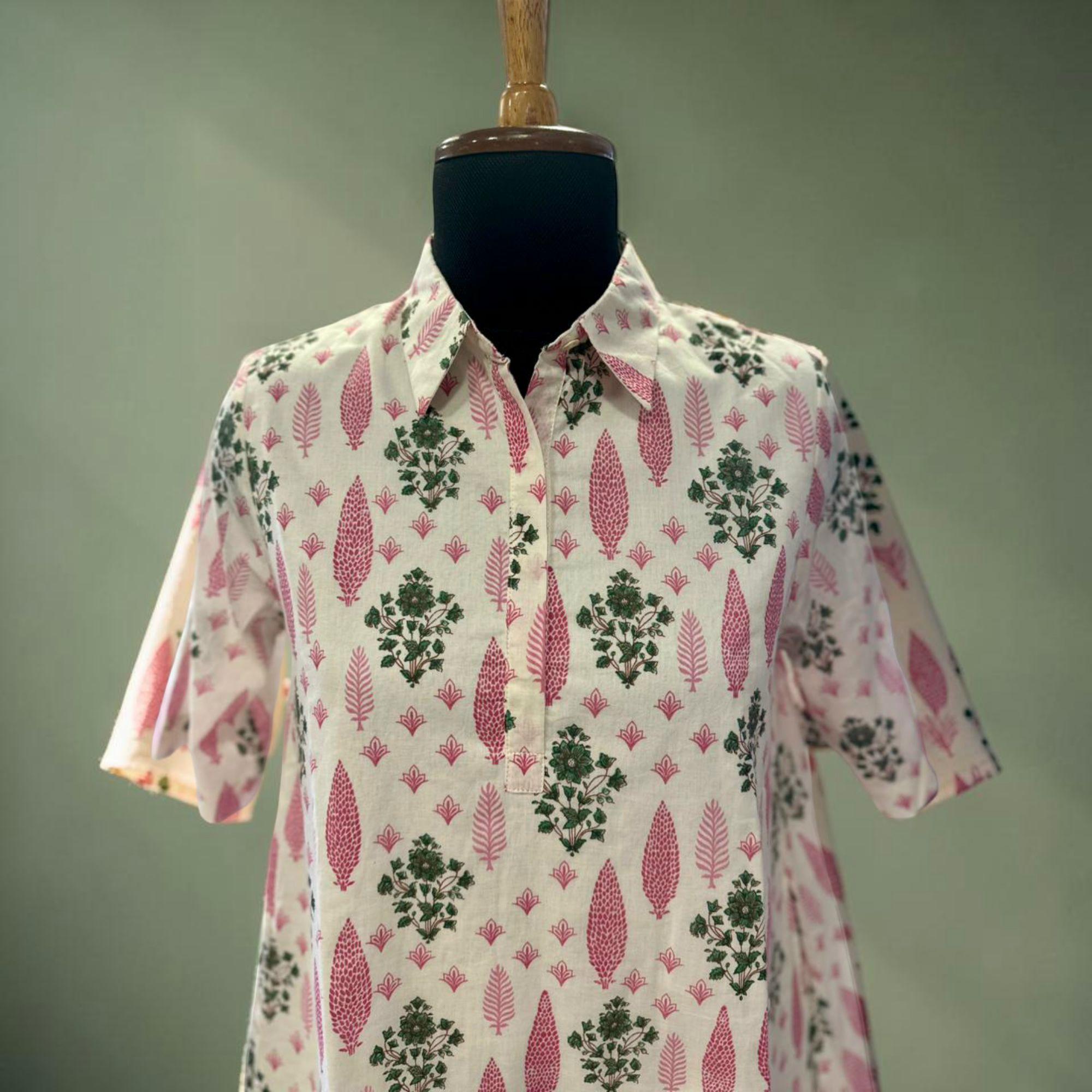 Handwoven Floral Shirt with a silk finish