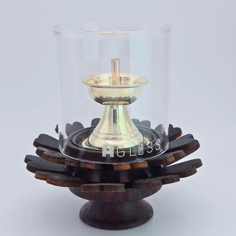 Real Silver Pink Enamel Lotus Buds on Long Stems - Premium Return Gift - Pink green lotus -30000