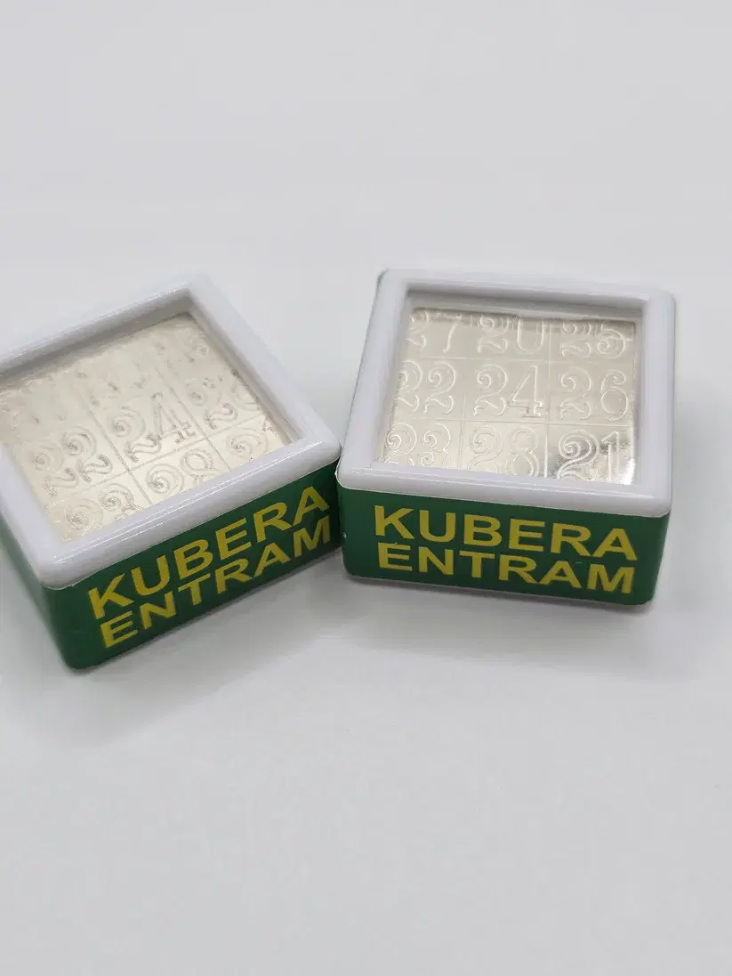 Real Silver Kubera Yantra in Display CaseWealth Blessing Return Gift