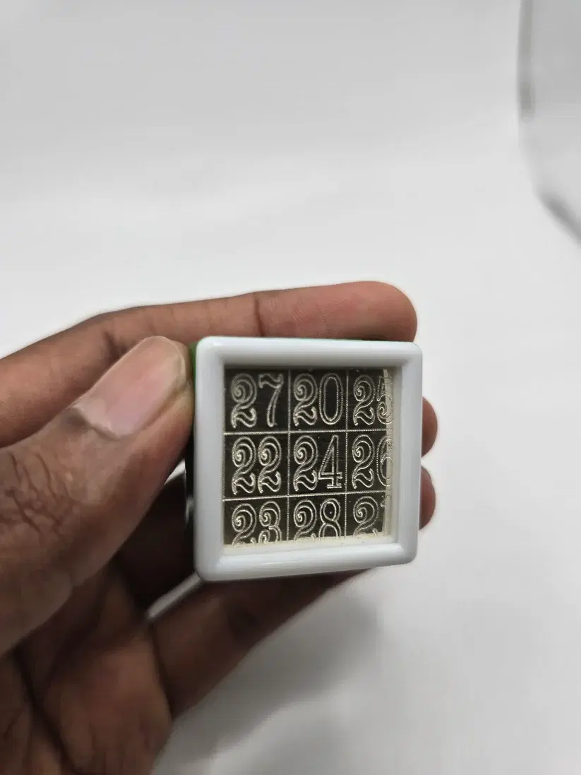 Real Silver Kubera Yantra in Display Case - Wealth Blessing Return Gift