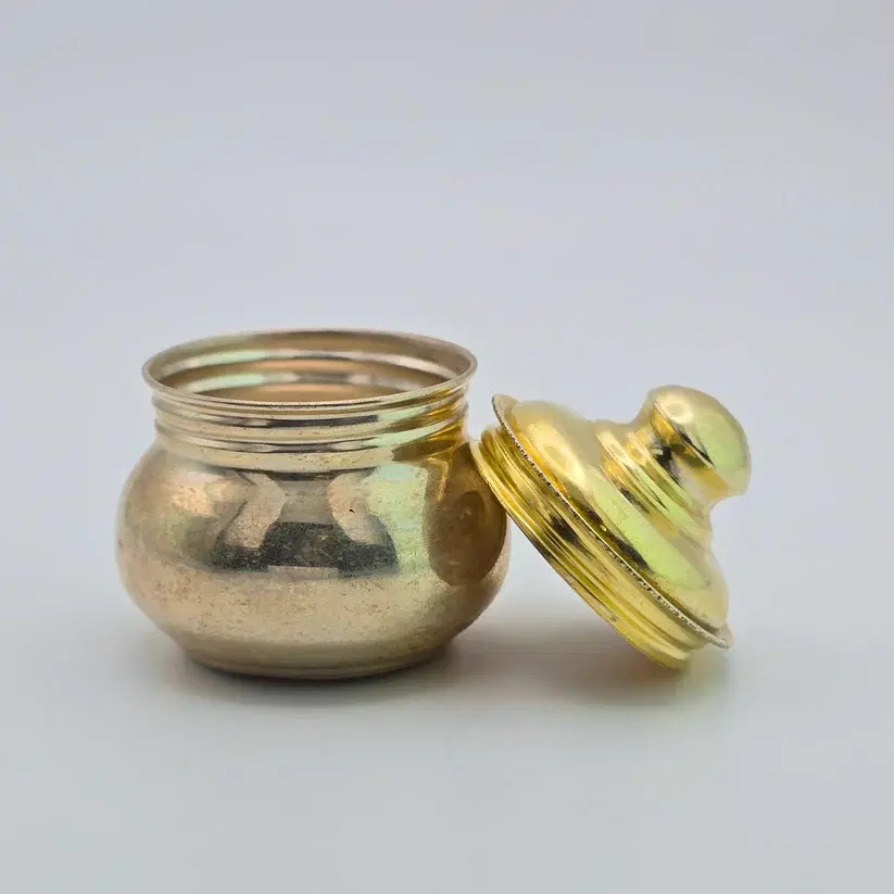 Real Silver Kumkum Box with Gold-Toned Lid - Premium Ritual Return Gift - GP kumkum box -100000