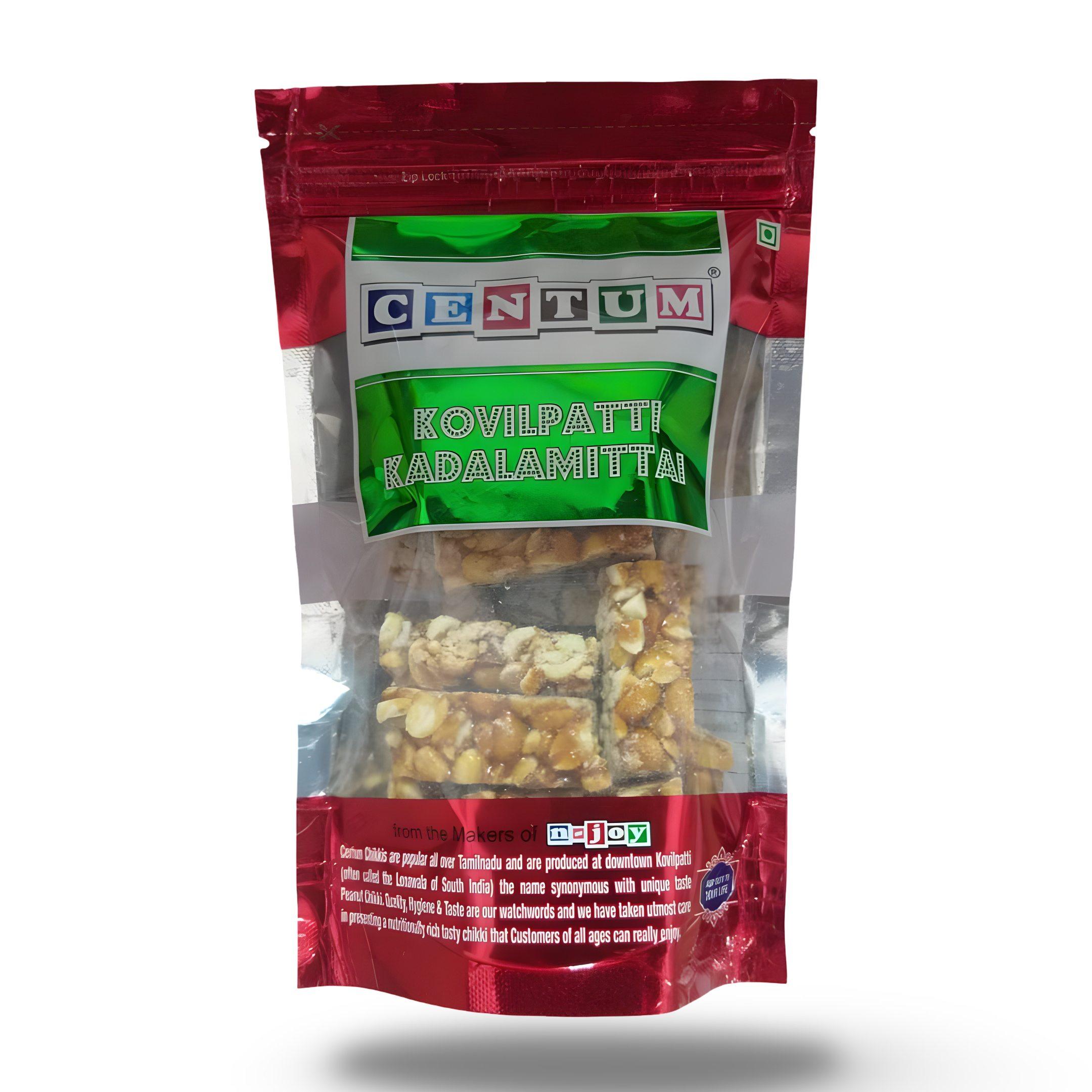 Kovilpatti Kadalai Mittai - Authentic Peanut Chikki - Traditional Jaggery Sweet from Kovilpatti  - 200 gm