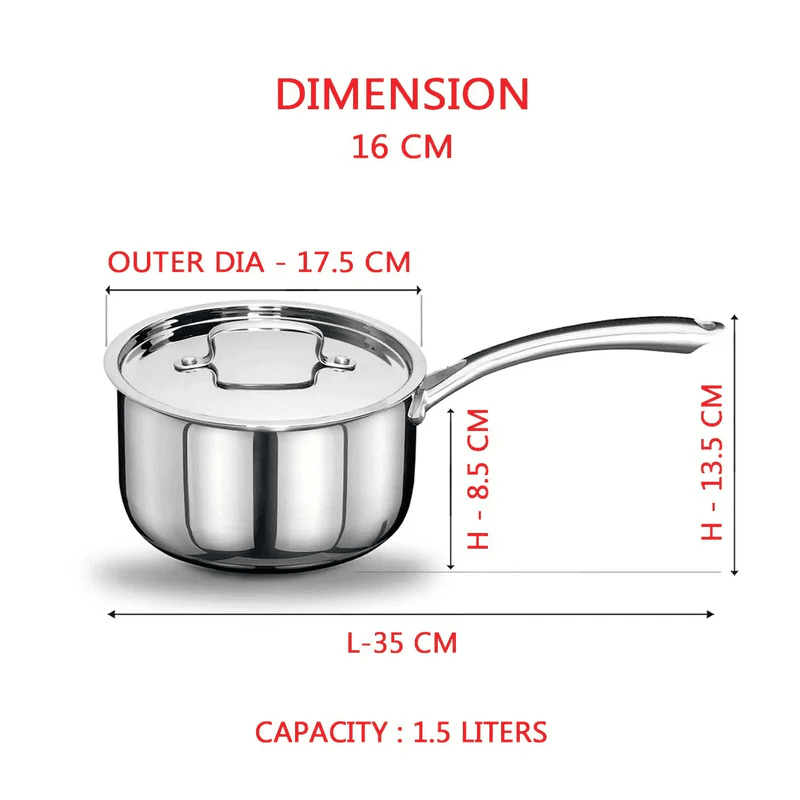 Stainless Steel Triply Saucepan 