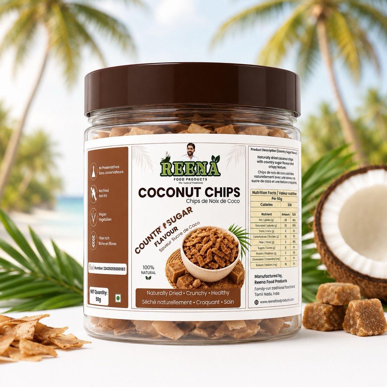 COCONUT CHIPS COUNTRY SUGAR FLAVOR 50G