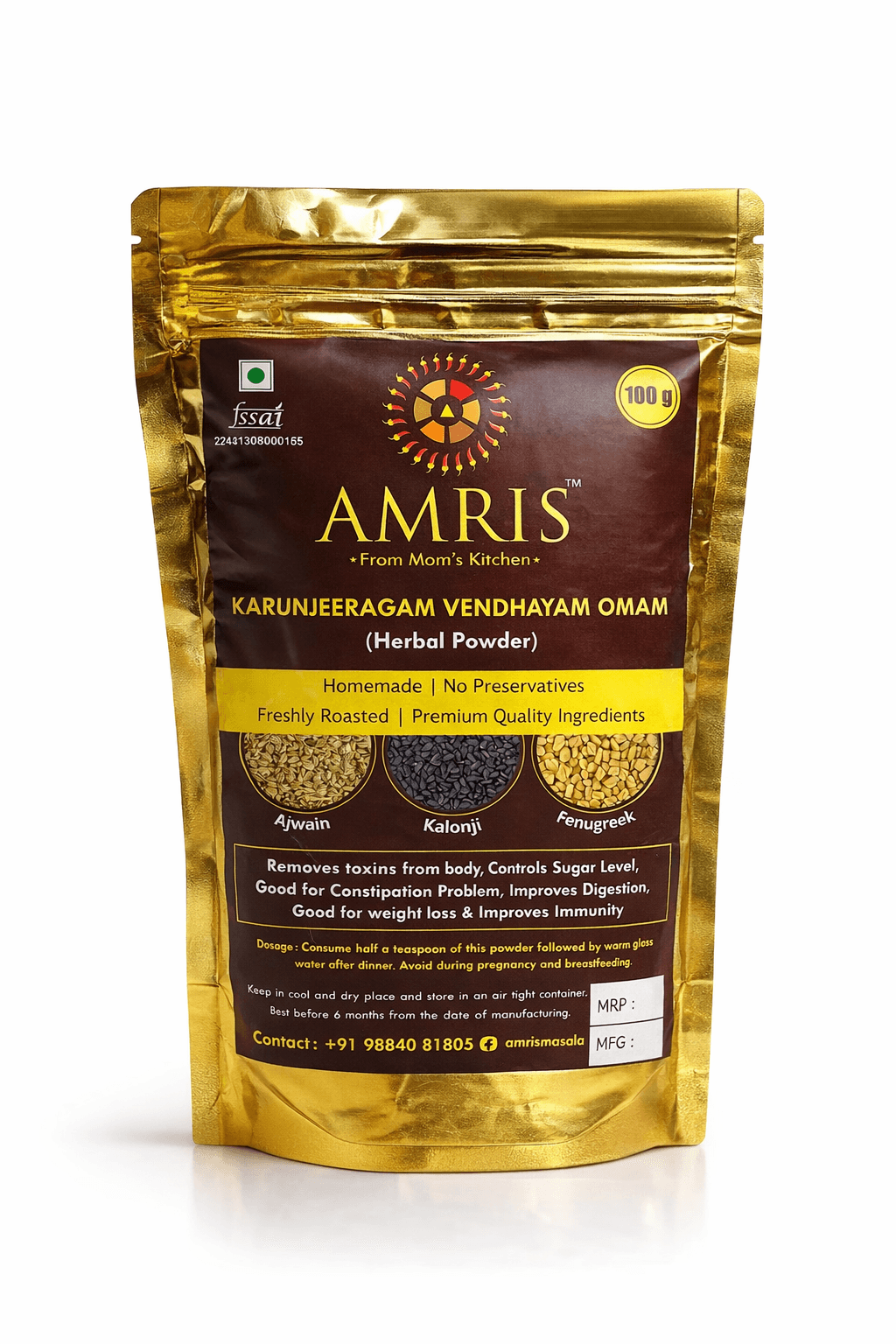 Amris Omam Karujeeragam Vendhayam Detox Powder