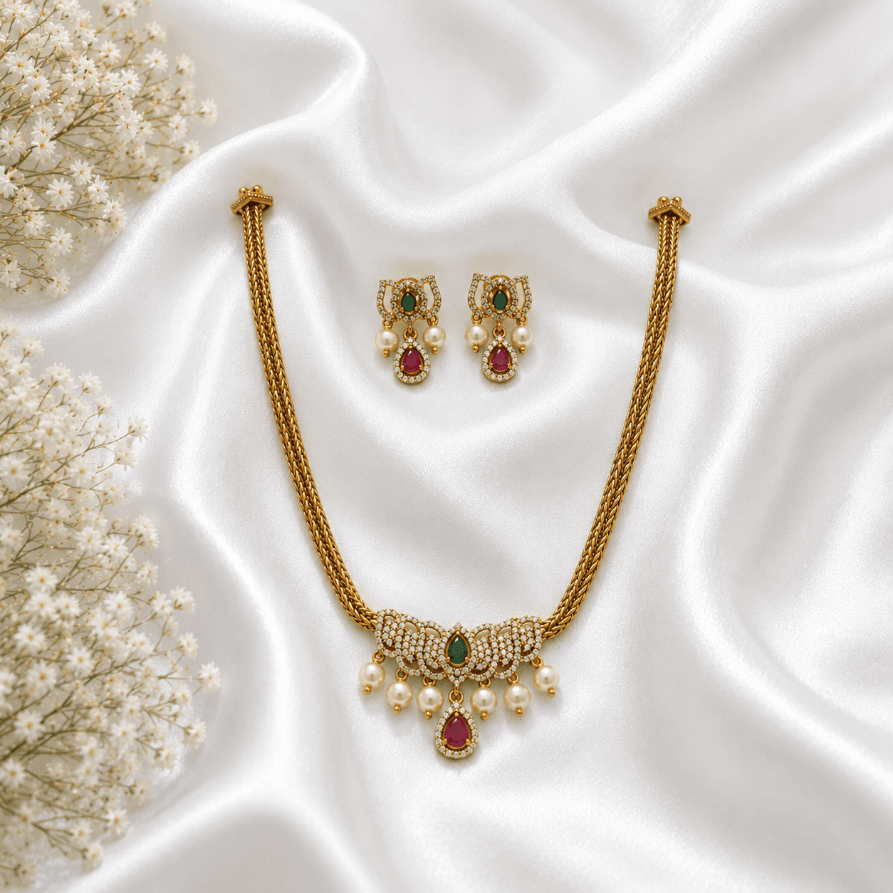 Lotus Crown Necklace Set 