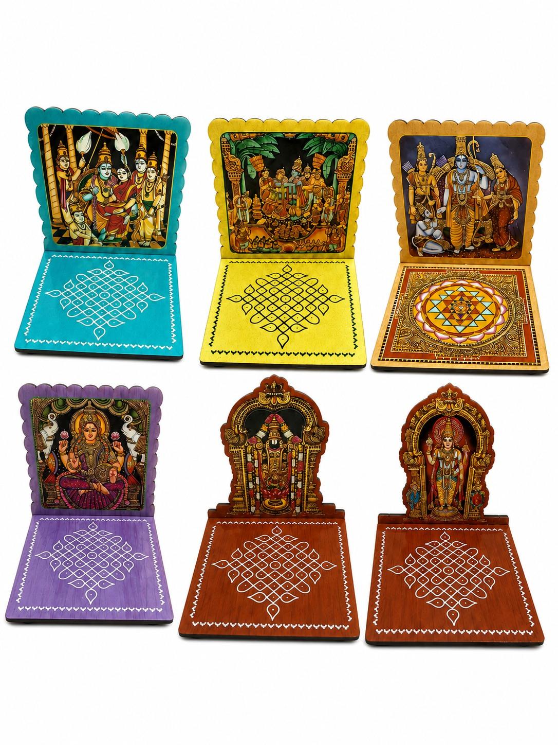 Traditional Diya Stand with Kolam Design 