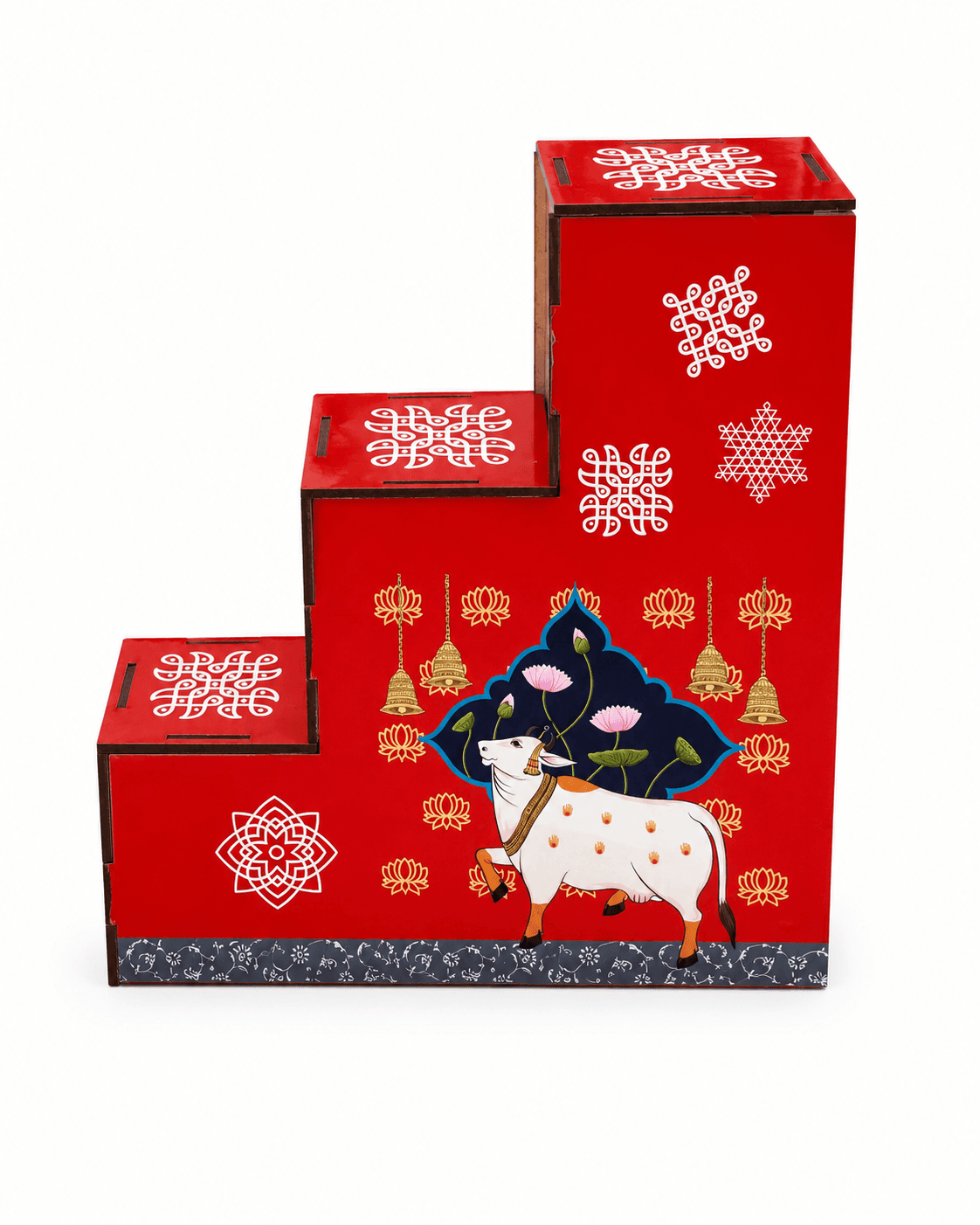 Mini Golu Steps with Koalam Pichwai Design Display Stand for Navratri festival