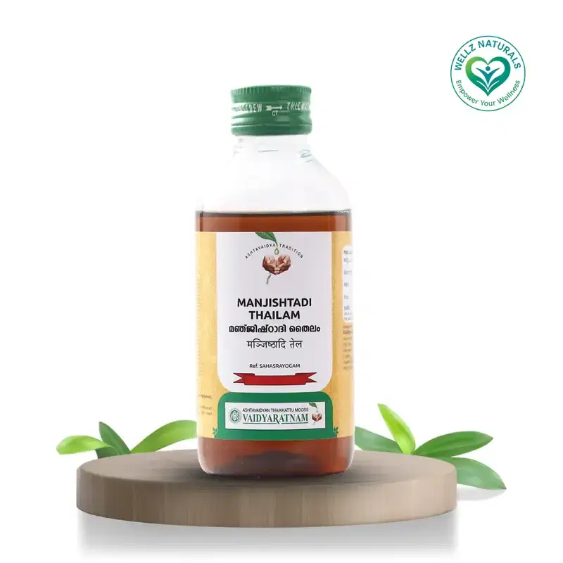 Manjishtadi Thailam - Ayurvedic Detox & Complexion Oil - 100 Natural Face & Body Oil - 200 ml Manjishtadi Thailam - Ayurvedic Detox & Complexion Oil - 100 Natural Face & Body Oil - 200 ml