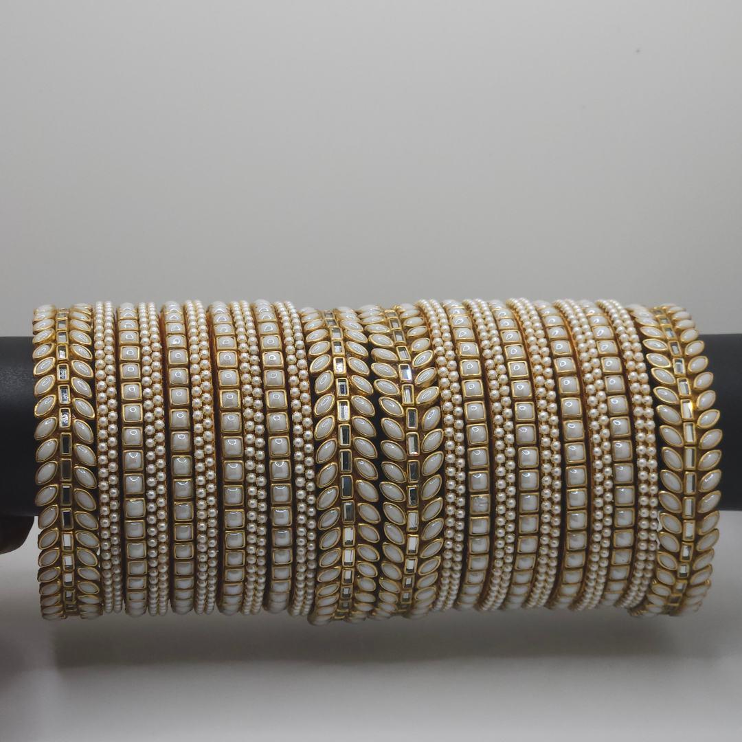 Handmade Thread Bangle Set - 14 Pieces in one set - Gold Tone Stack Bangles Handmade Thread Bangle Set - 14 Pieces in one set - Gold Tone Stack Bangles