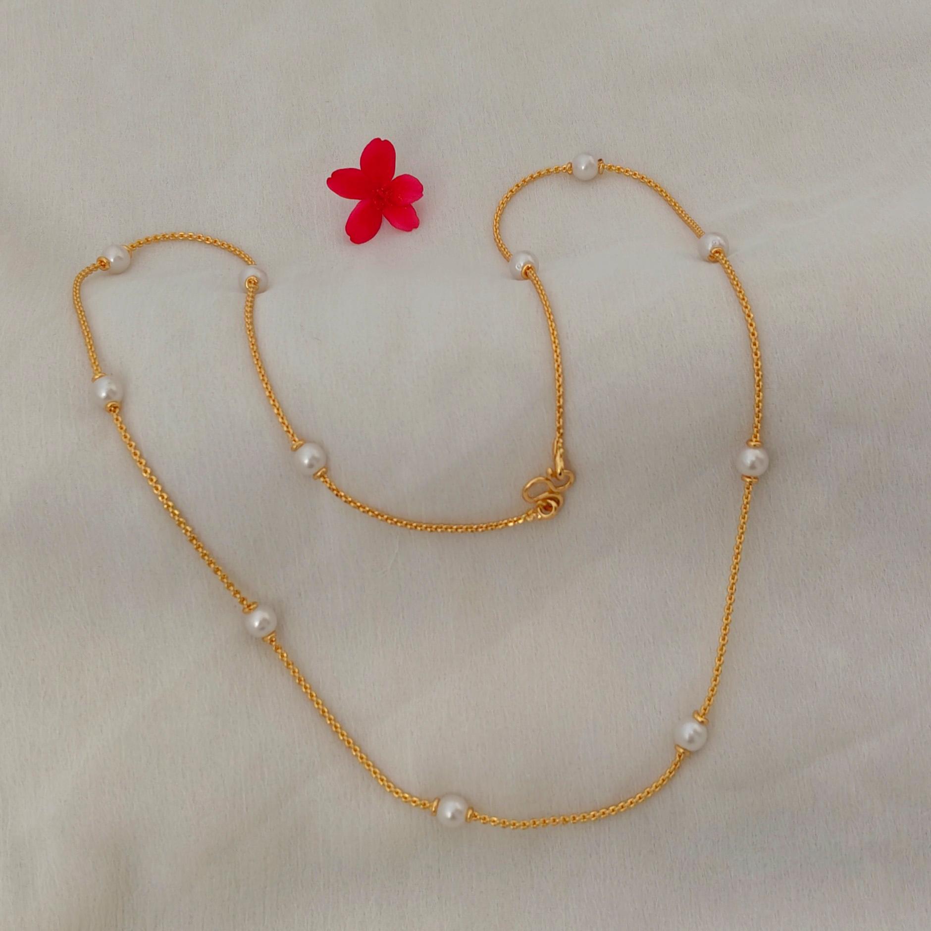 Gold-Alike Chain with Pearls Gold-Alike Chain with Pearls