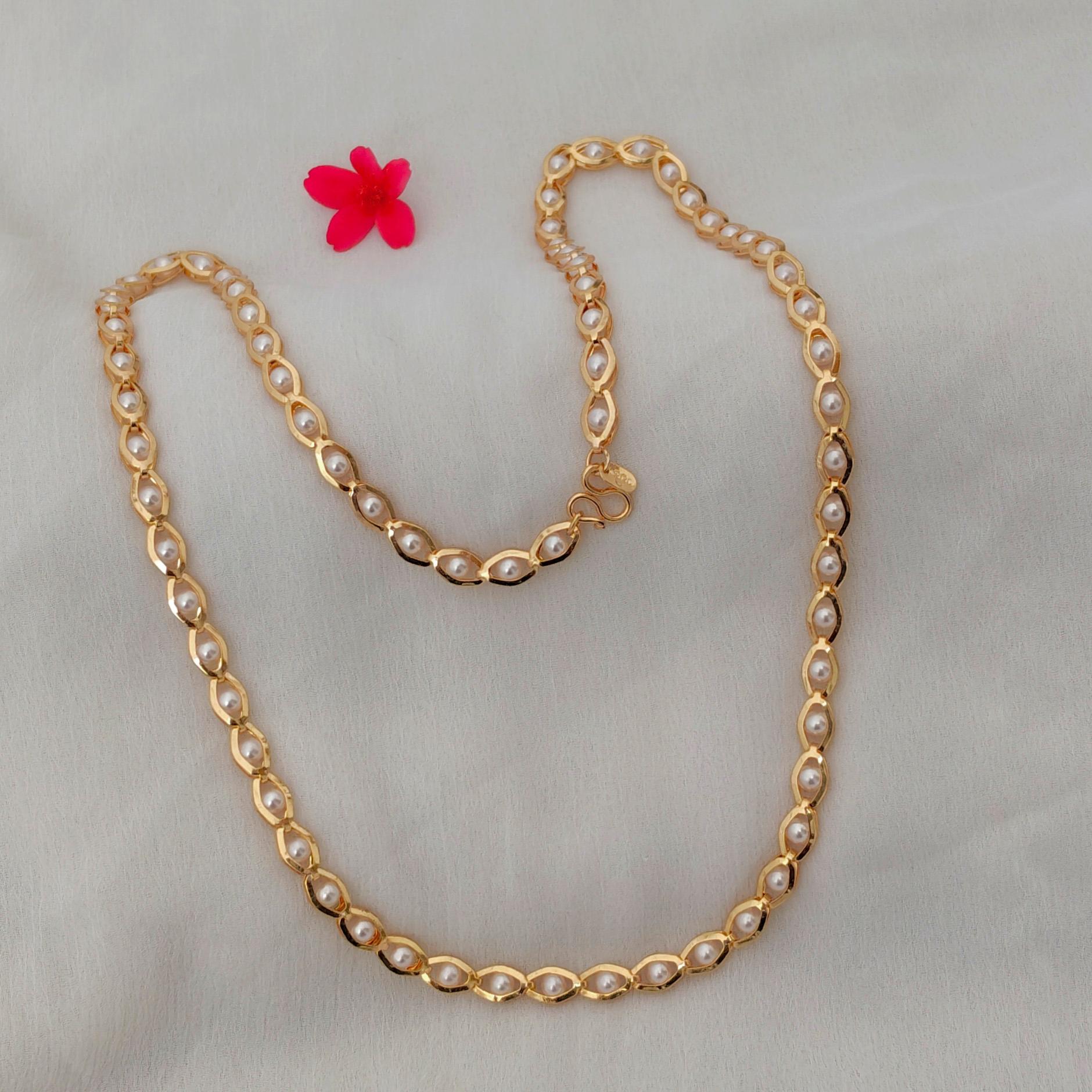 Pearl Woven Gold-Polish Chain Pearl Woven Gold-Polish Chain