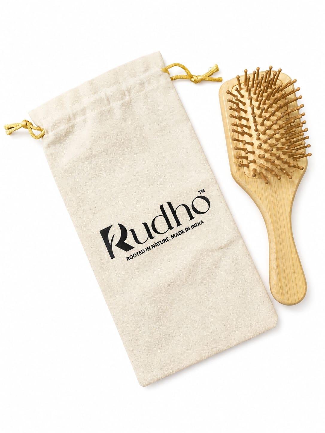 Rudho Bamboo Paddle Hair brush Natural Wooden Comb Brush Rudho Bamboo Paddle Hair brush Natural Wooden Comb Brush