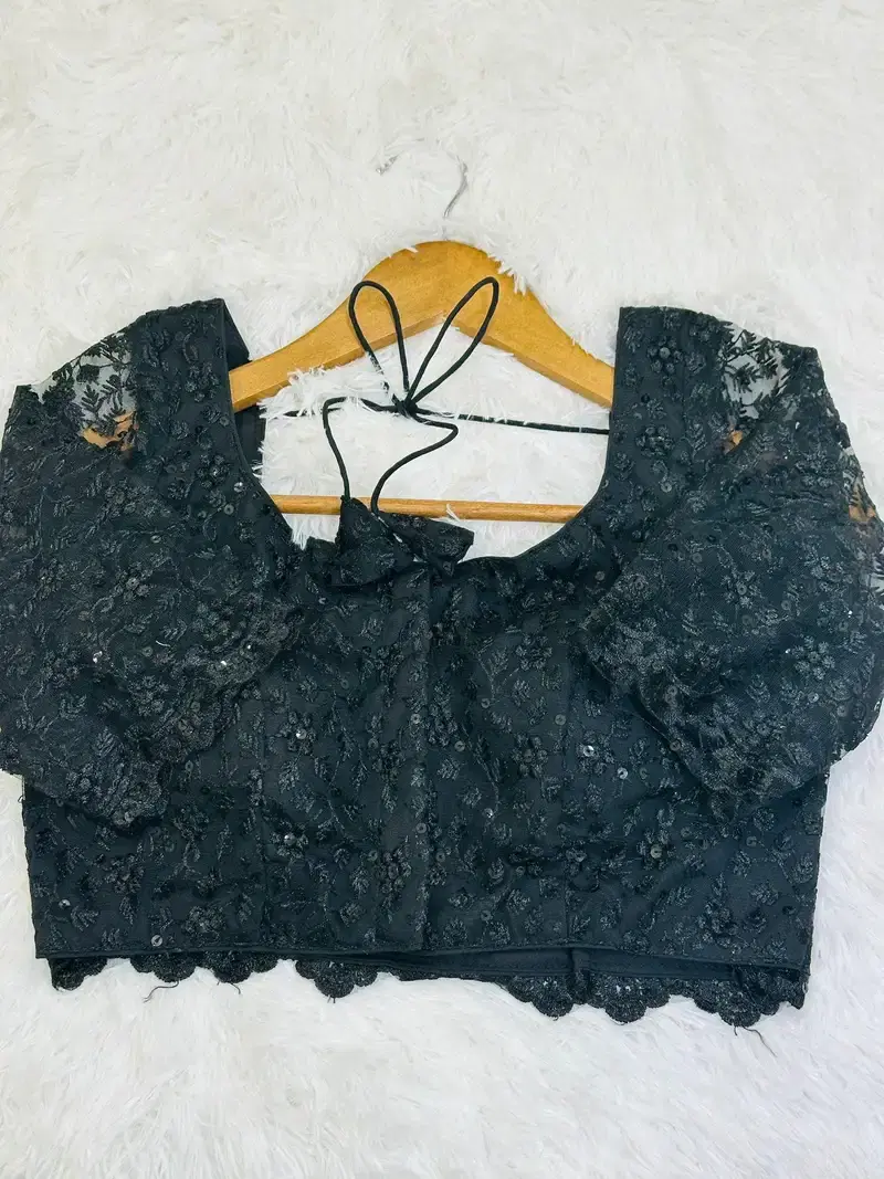 Black Sequin Embroidered Blouse Size 34 Black Sequin Embroidered Blouse Size 34