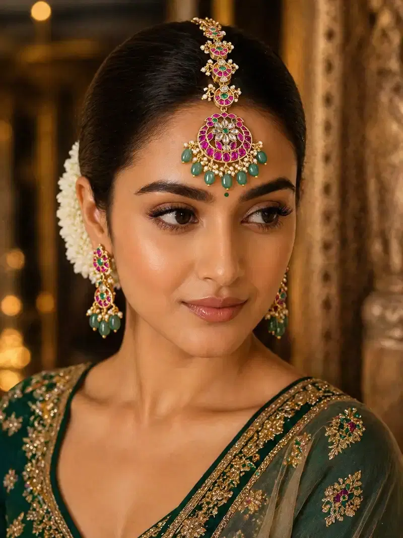Gold Plated Jadau Nethi Chutti Gold Plated Jadau Nethi Chutti