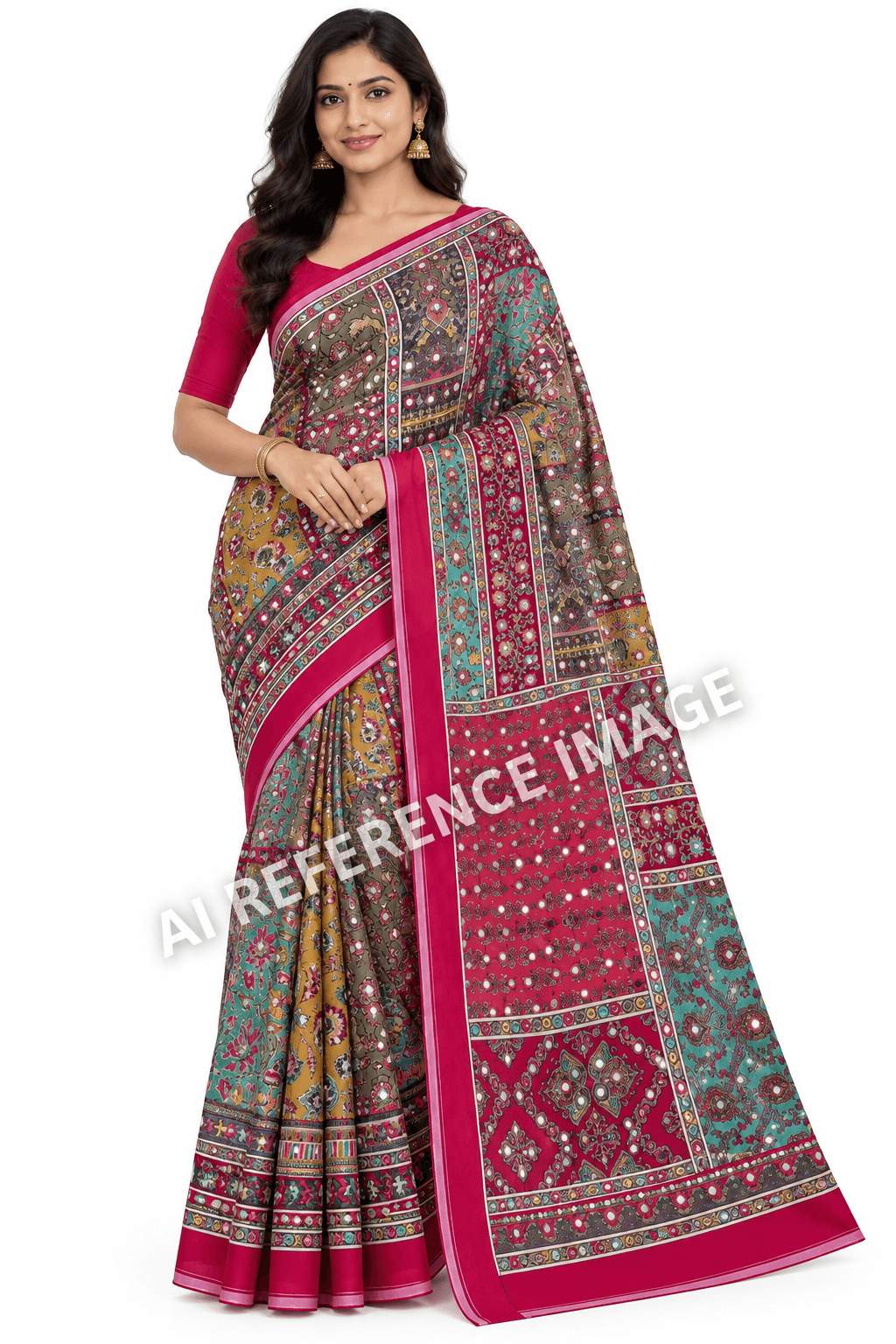 Multicolor Masakali Mirror Saree Indian Party Wear 4 Color Options Multicolor Masakali Mirror Saree Indian Party Wear 4 Color Options