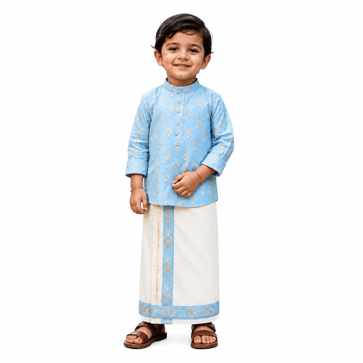 Premium cotton skyblue kurta dhoti set Premium cotton skyblue kurta dhoti set