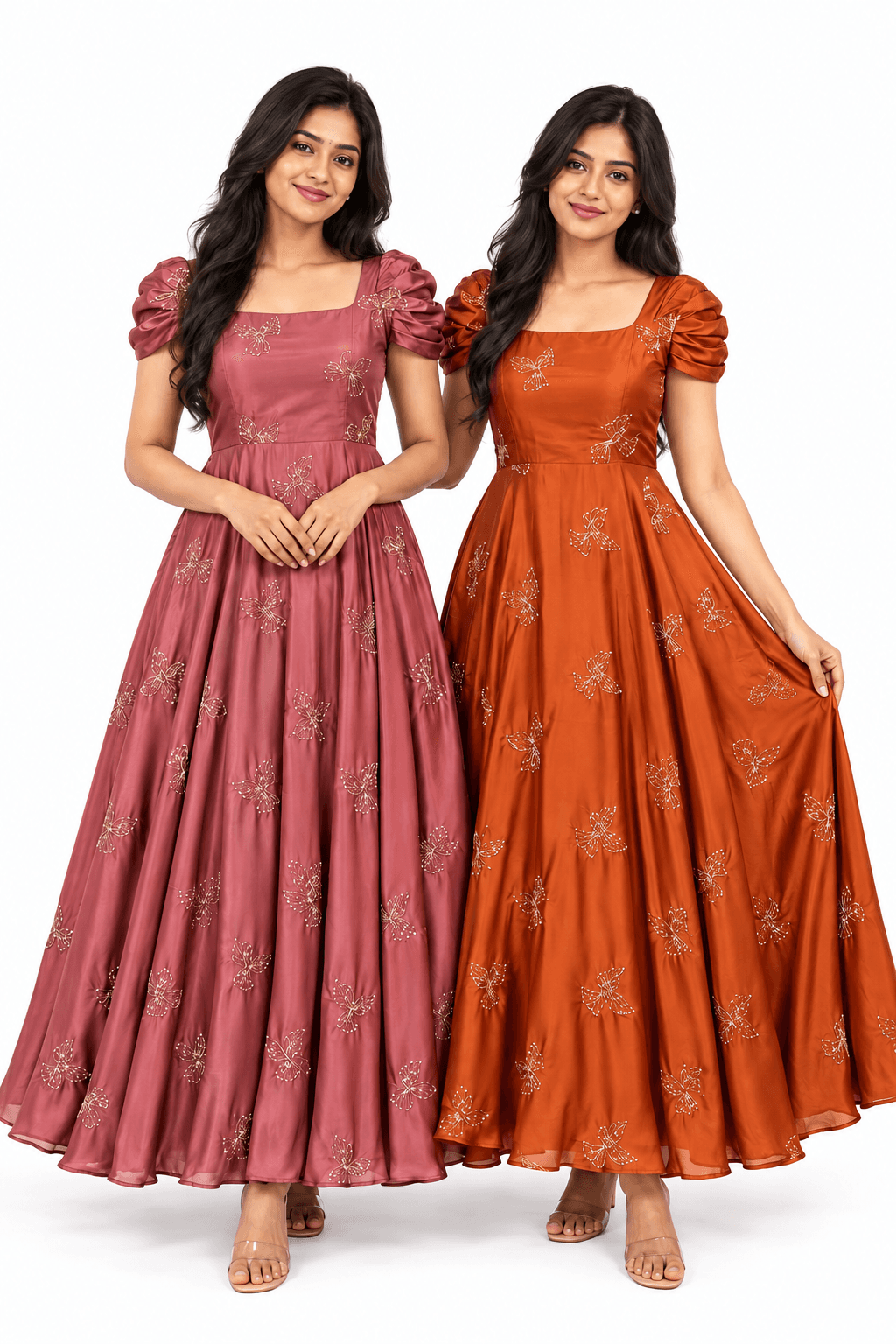 Rangoli Silk Maxi Gown Aari Bead Work Indian Party Dress Rangoli Silk Maxi Gown Aari Bead Work Indian Party Dress