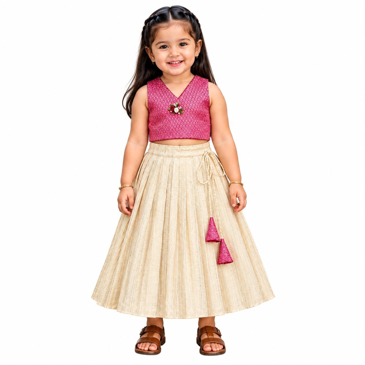 Blush pink and golden ivory skirt set Blush pink and golden ivory skirt set