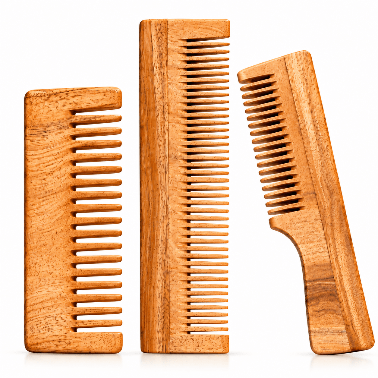 RUDHO Neem Wood Hair Comb Set of 3 for Men & Women- Dual Teeth Comb - Wide Tooth Shampoo Comb & Hand RUDHO Neem Wood Hair Comb Set of 3 for Men & Women- Dual Teeth Comb - Wide Tooth Shampoo Comb & Hand